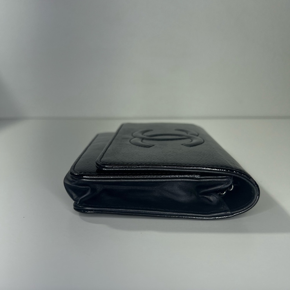 CHANEL | Black Patent Caviar Leather Wallet on Chain - Picture 8 of 13
